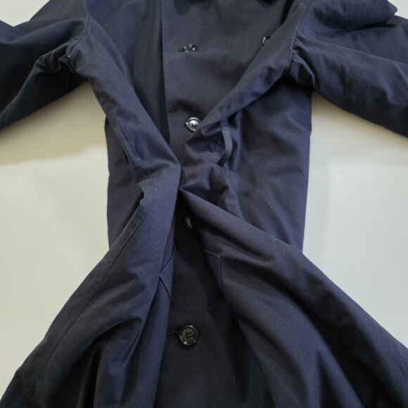 VTG London Fog Long Trench Coat 40R Men Navy Detach Lining Retro Grunge NO BELT - Picture 16 of 16
